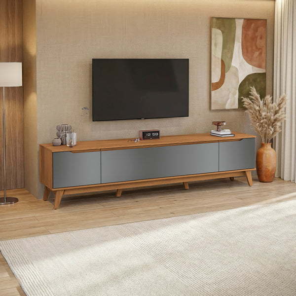 Rack TV 85" 218cm Canela/Gris 3 Puertas Kappesberg
