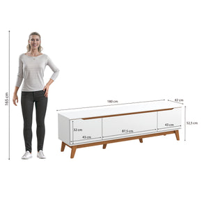 Mueble TV 75" Kappesberg 180cm con 3 Puertas Blanco