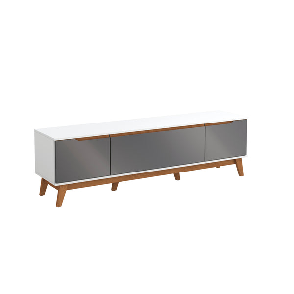 Mueble TV 75" Kappesberg 180cm con 3 Puertas Blanco/Gris