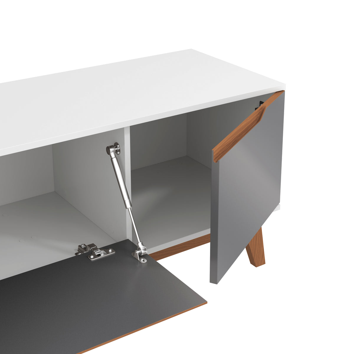 Mueble TV 75" Kappesberg 180cm con 3 Puertas Blanco/Gris