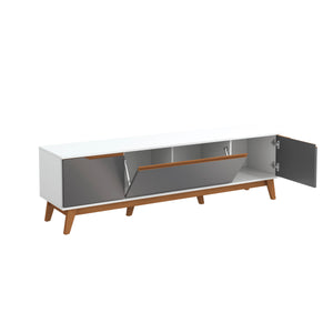 Mueble TV 75" Kappesberg 180cm con 3 Puertas Blanco/Gris