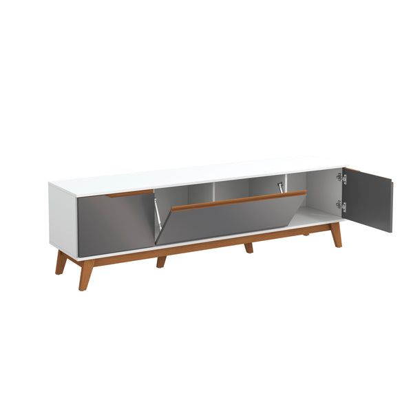 Mueble TV 75" Kappesberg 180cm con 3 Puertas Blanco/Gris
