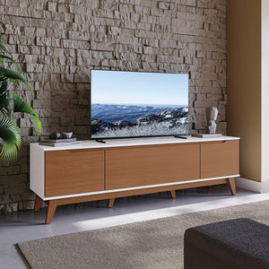 Mueble TV 75" Kappesberg 180cm con 3 Puertas Blanco/Canela