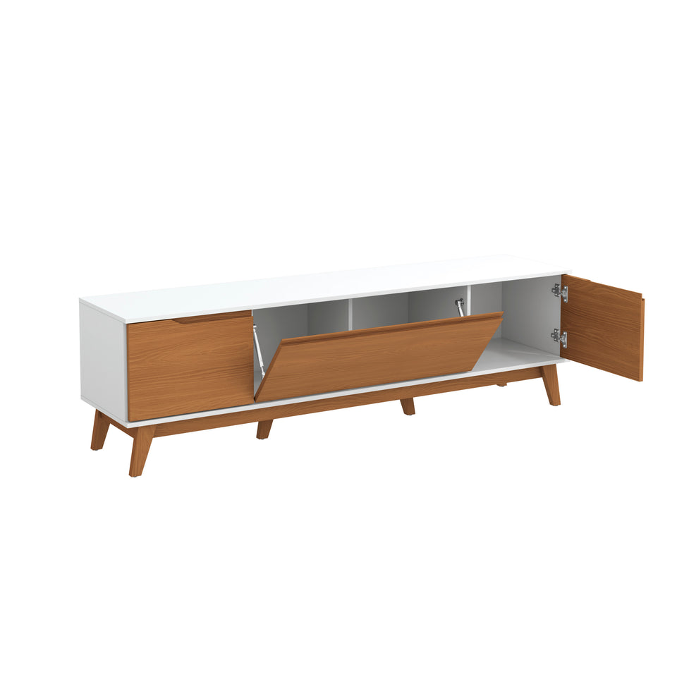 Mueble TV 75" Kappesberg 180cm con 3 Puertas Blanco/Canela