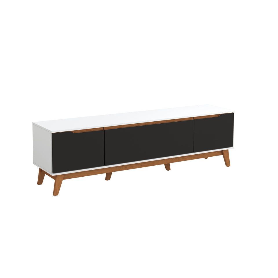 Mueble TV 75" Kappesberg 180cm con 3 Puertas Blanco/Negro