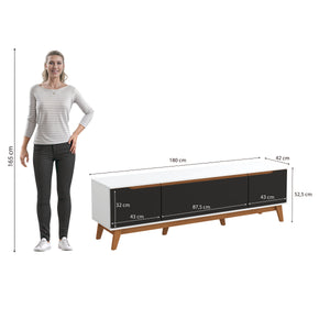 Mueble TV 75" Kappesberg 180cm con 3 Puertas Blanco/Negro