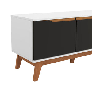 Mueble TV 75" Kappesberg 180cm con 3 Puertas Blanco/Negro