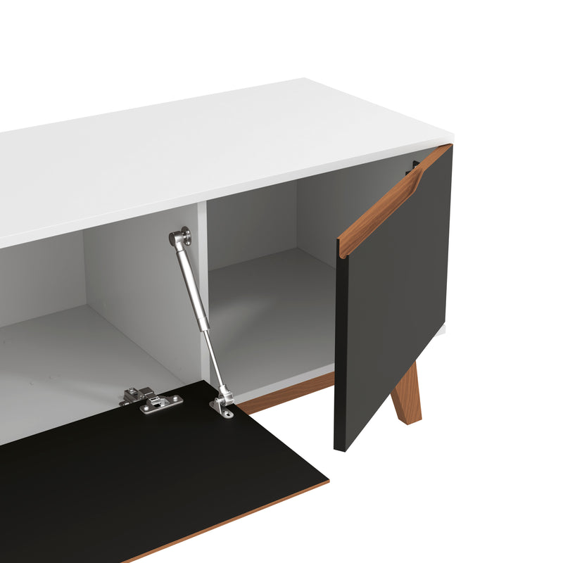 Mueble TV 75" Kappesberg 180cm con 3 Puertas Blanco/Negro