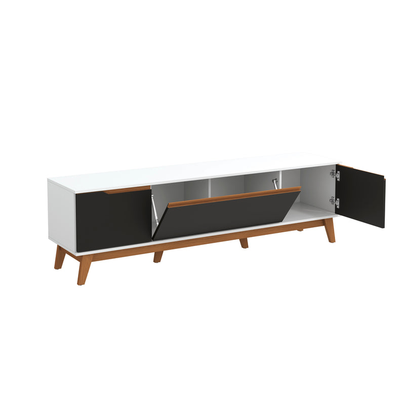 Mueble TV 75" Kappesberg 180cm con 3 Puertas Blanco/Negro