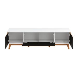 Mueble TV 75" Kappesberg 180cm con 3 Puertas Blanco/Negro