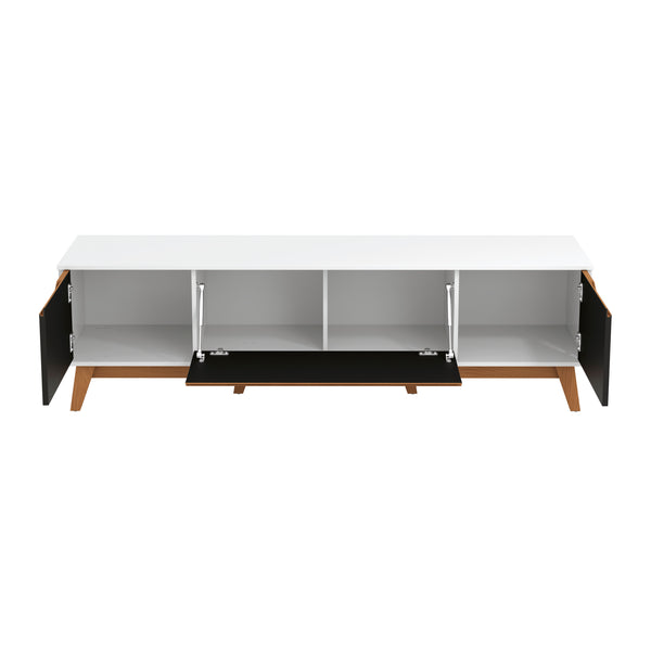 Mueble TV 75" Kappesberg 180cm con 3 Puertas Blanco/Negro