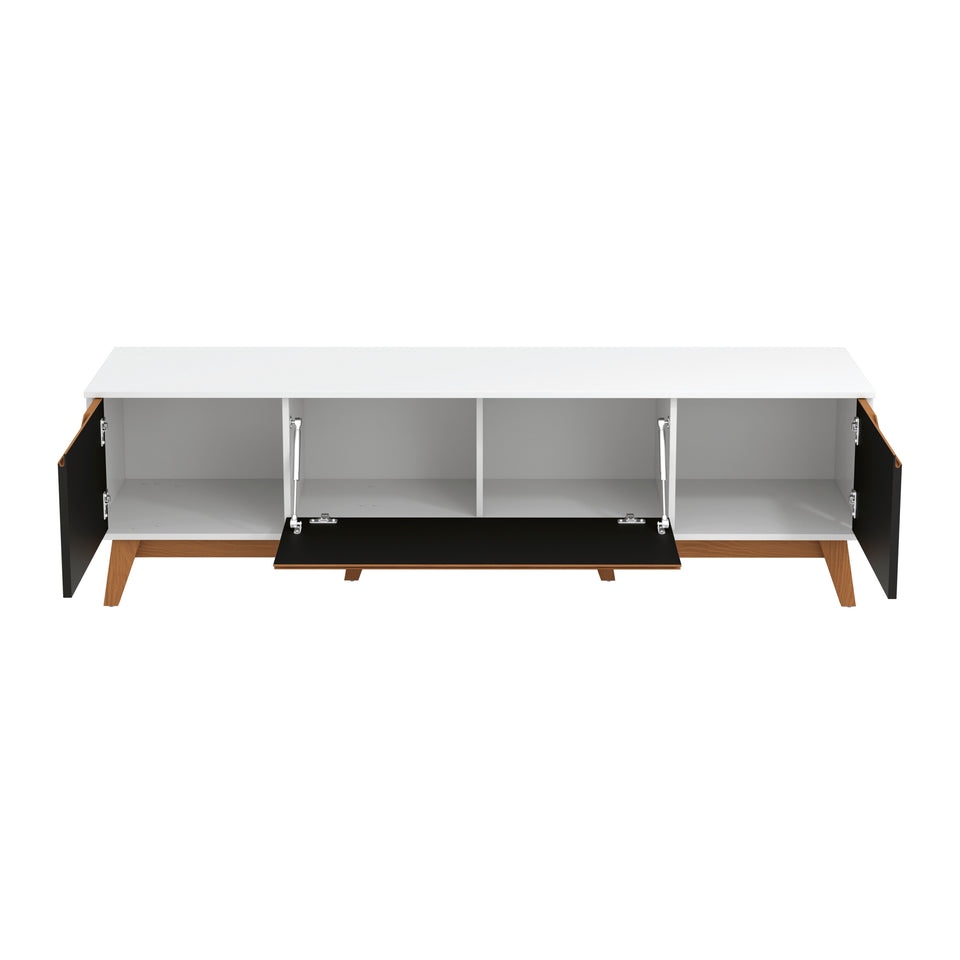Mueble TV 75" Kappesberg 180cm con 3 Puertas Blanco/Negro