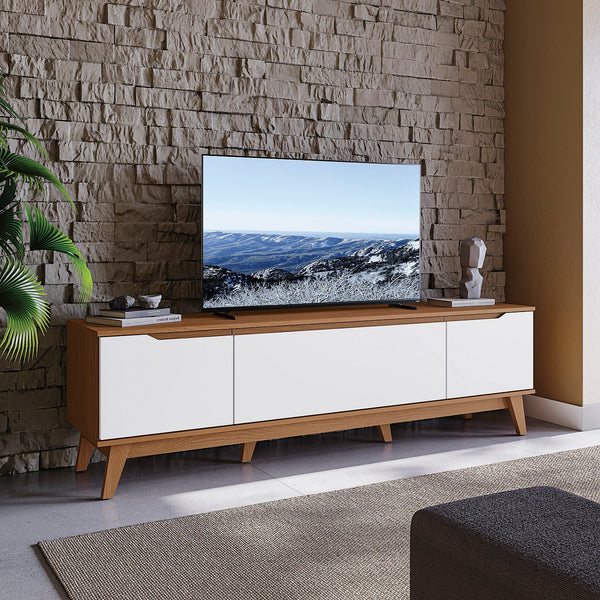 Mueble TV 75" Kappesberg 180cm con 3 Puertas Canela/Blanco