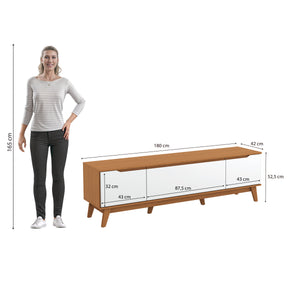 Mueble TV 75" Kappesberg 180cm con 3 Puertas Canela/Blanco