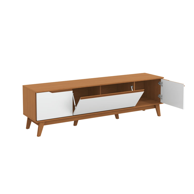 Mueble TV 75" Kappesberg 180cm con 3 Puertas Canela/Blanco
