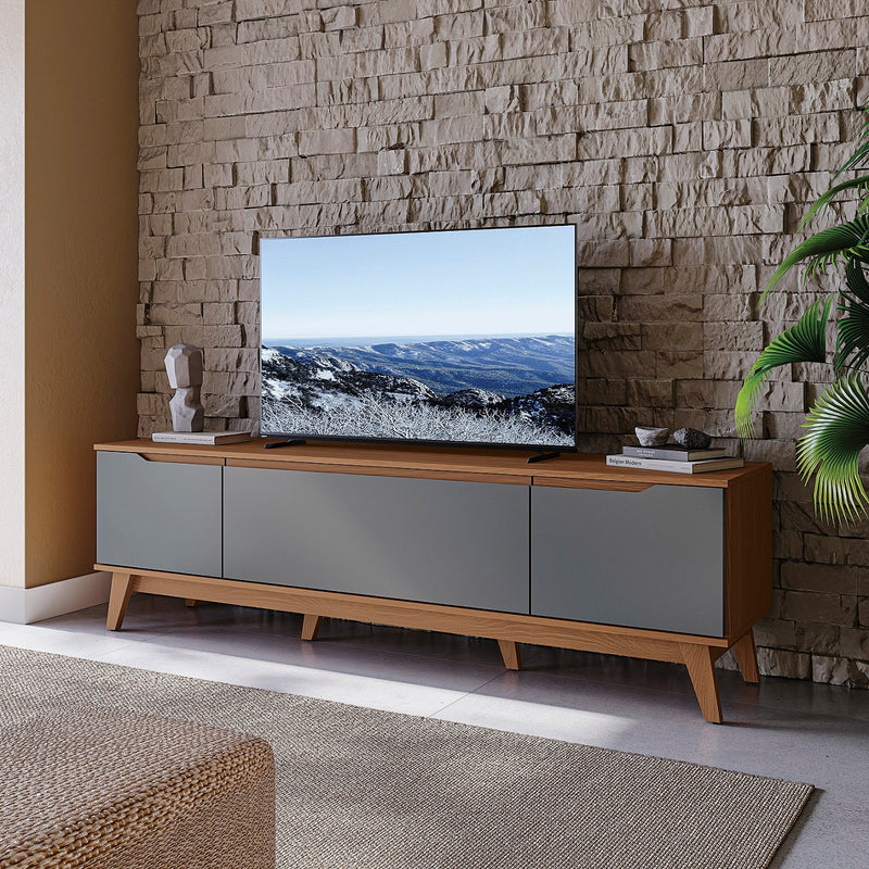 Mueble TV 75" Kappesberg 180cm con 3 Puertas Canela/Gris