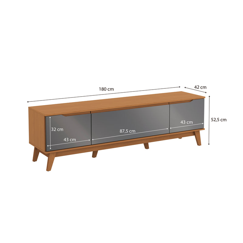 Mueble TV 75" Kappesberg 180cm con 3 Puertas Canela/Gris