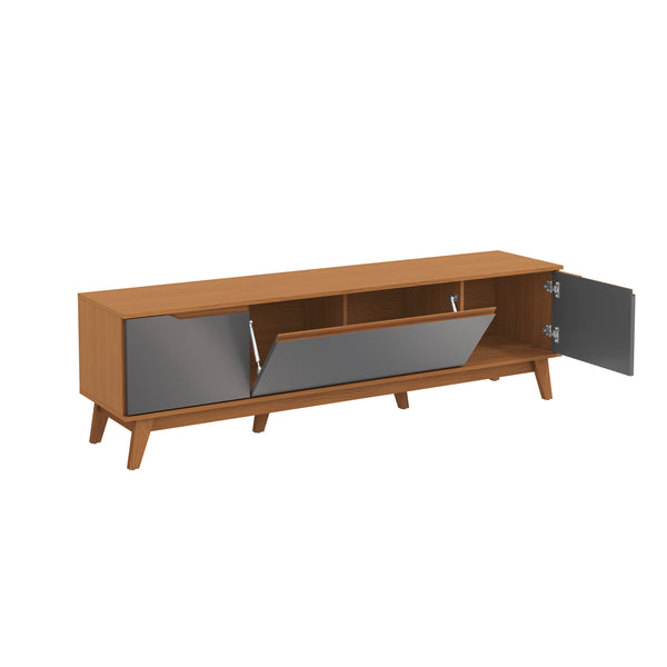 Mueble TV 75" Kappesberg 180cm con 3 Puertas Canela/Gris
