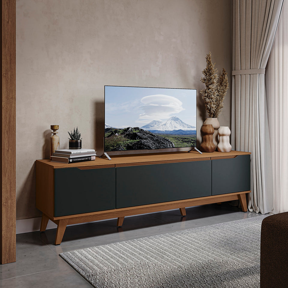 Mueble TV 75" Kappesberg 180cm con 3 Puertas Canela/Negro