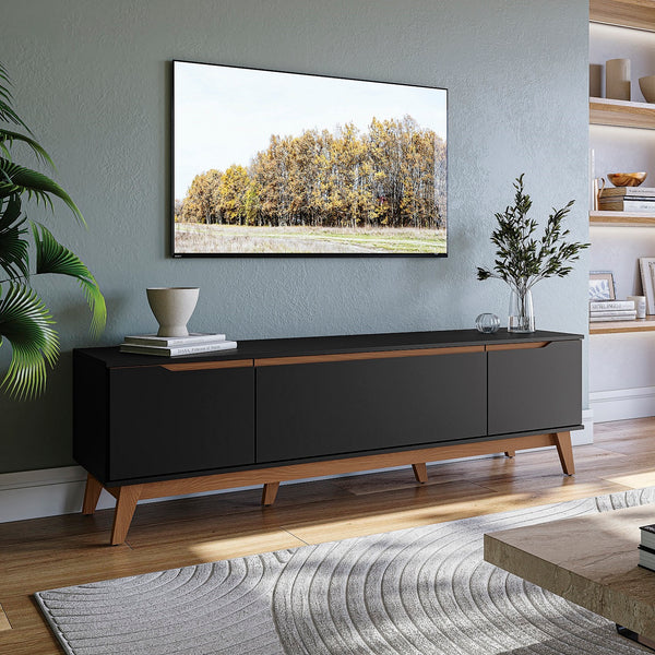 Mueble TV 75" Kappesberg 180cm con 3 Puertas Negro