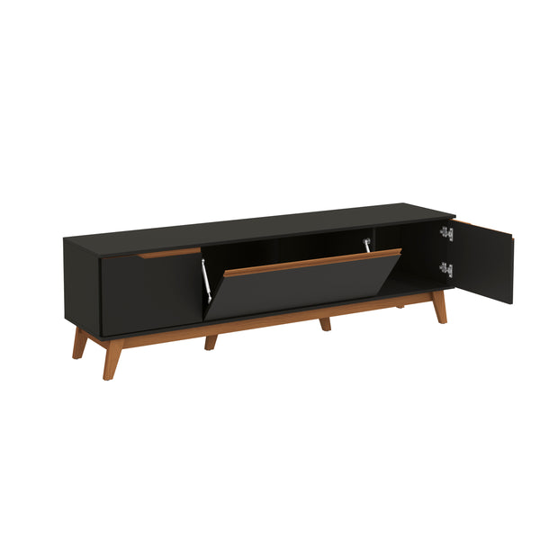 Mueble TV 75" Kappesberg 180cm con 3 Puertas Negro