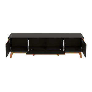 Mueble TV 75" Kappesberg 180cm con 3 Puertas Negro