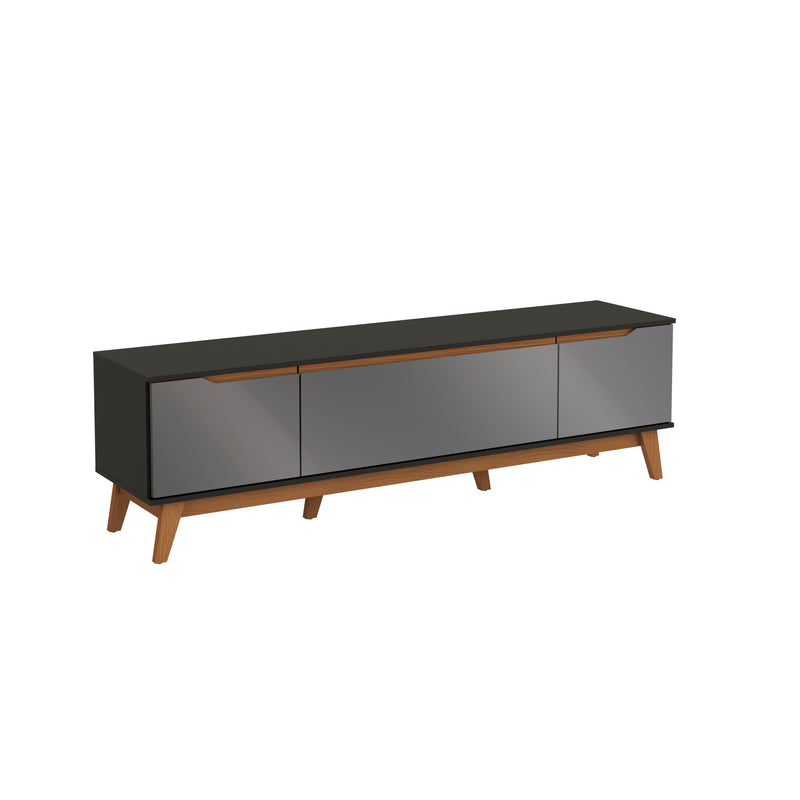 Mueble TV 75" Kappesberg 180cm con 3 Puertas Negro/Gris
