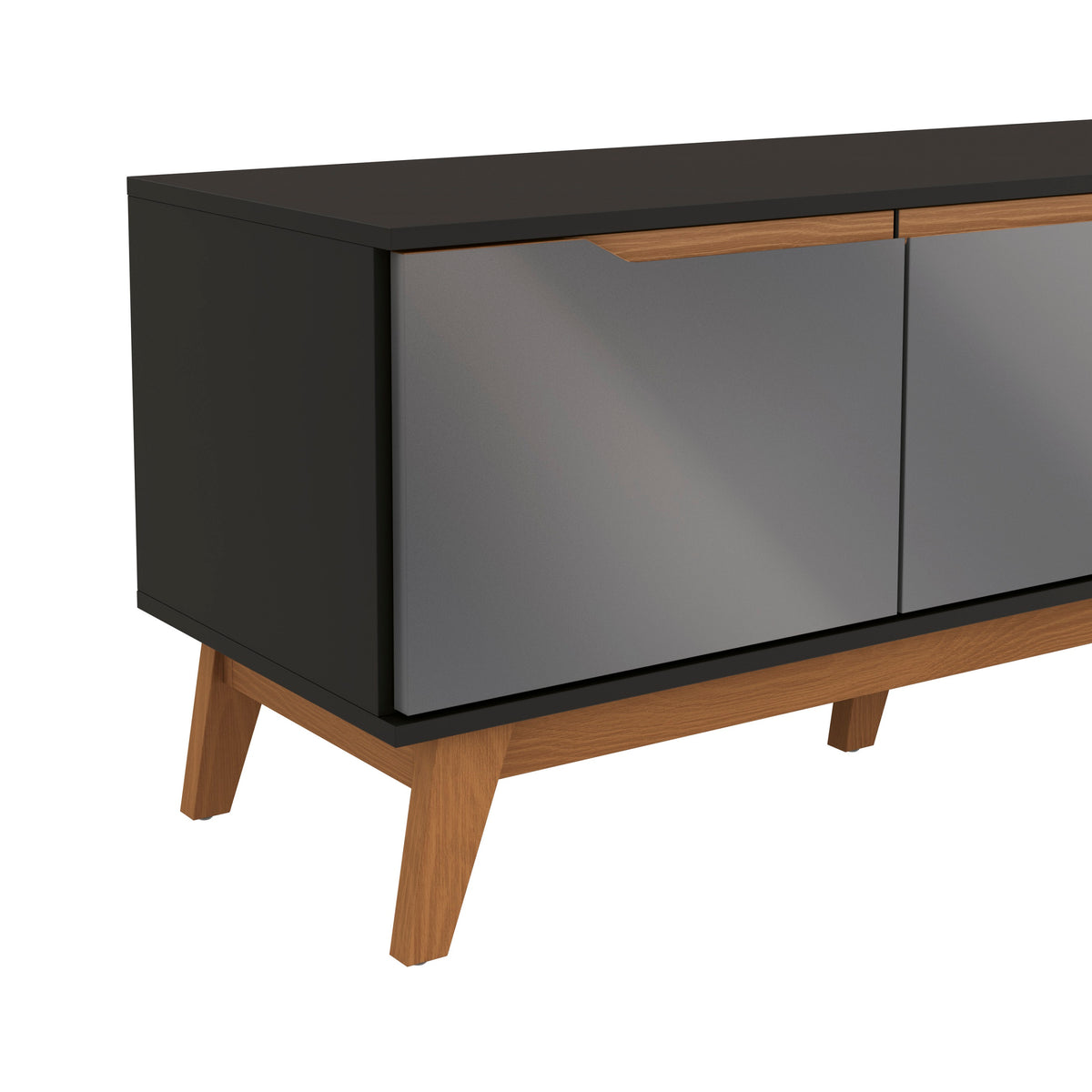 Mueble TV 75" Kappesberg 180cm con 3 Puertas Negro/Gris