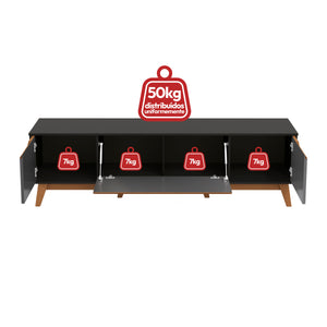 Mueble TV 75" Kappesberg 180cm con 3 Puertas Negro/Gris