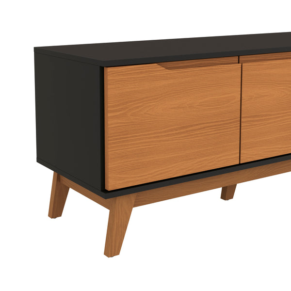 Mueble TV 75" Kappesberg 180cm con 3 Puertas Negro/Canela