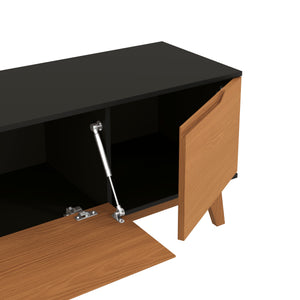 Mueble TV 75" Kappesberg 180cm con 3 Puertas Negro/Canela