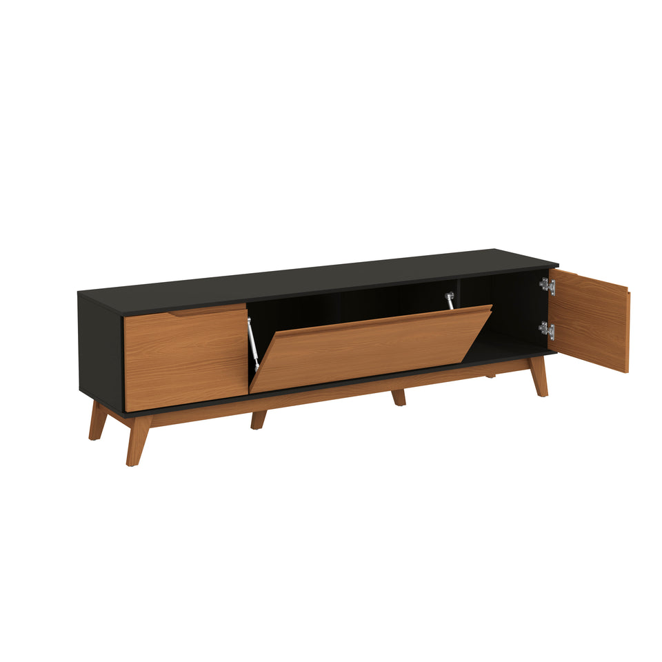 Mueble TV 75" Kappesberg 180cm con 3 Puertas Negro/Canela