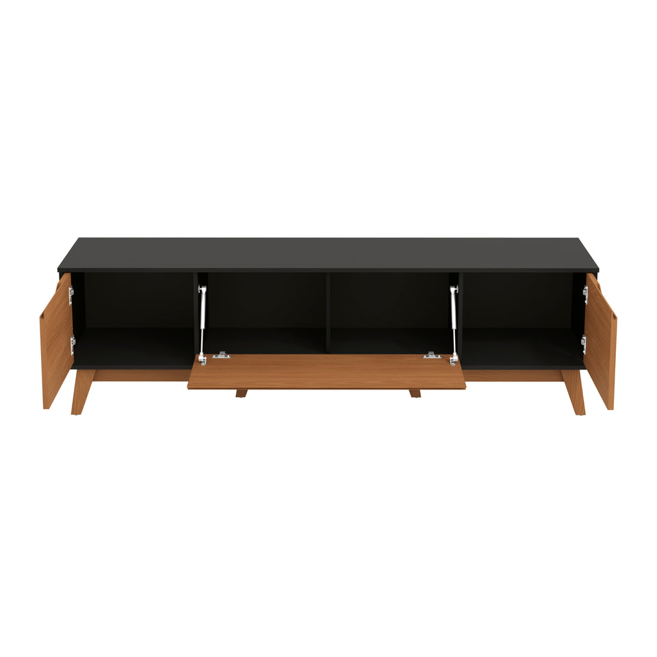 Mueble TV 75" Kappesberg 180cm con 3 Puertas Negro/Canela