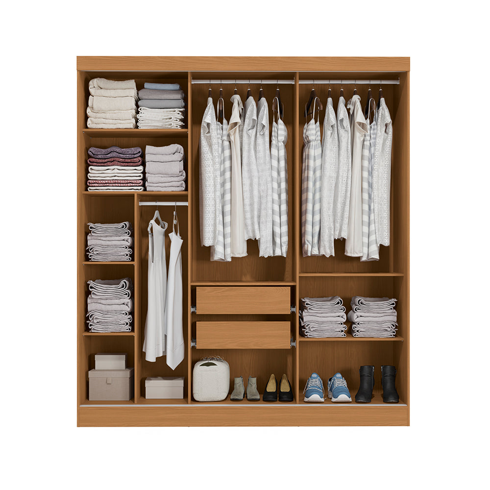 Closet Ropero Kappesberg 3 Puertas 180x200 Canela/Negro