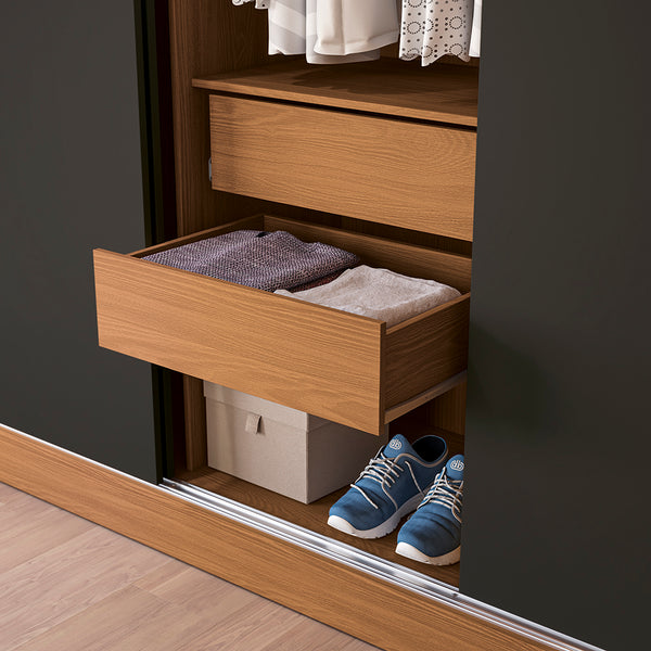 Closet Ropero Kappesberg 3 Puertas 180x200 Canela/Negro