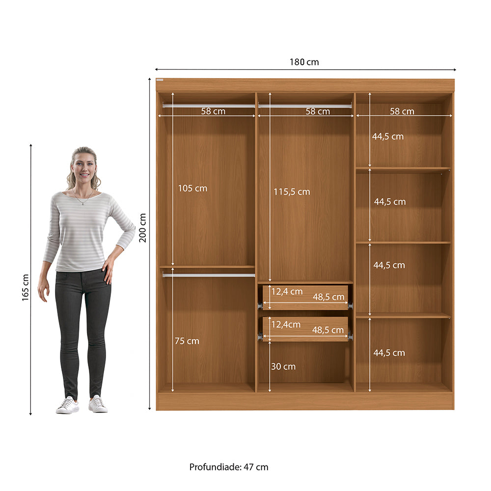 Closet Ropero Kappesberg 6 Puertas 180x200 Canela