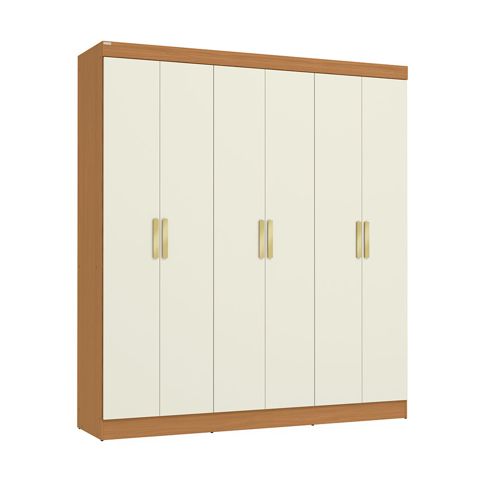 Closet Ropero Kappesberg 6 Puertas 180x200 Canela/Blanco