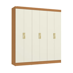 Closet Ropero Kappesberg 6 Puertas 180x200 Canela/Blanco