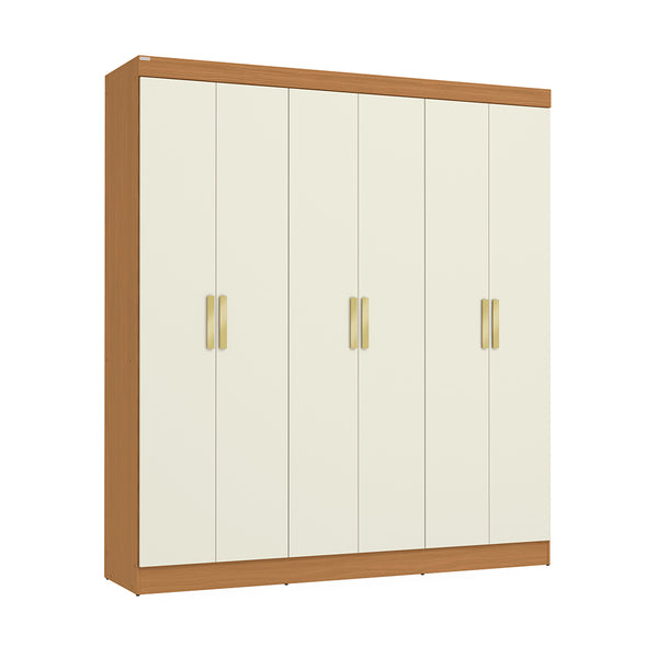 Closet Ropero Kappesberg 6 Puertas 180x200 Canela/Blanco