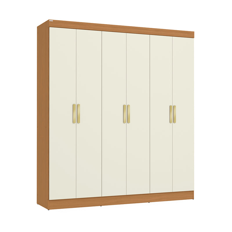 Closet Ropero Kappesberg 6 Puertas 180x200 Canela/Blanco