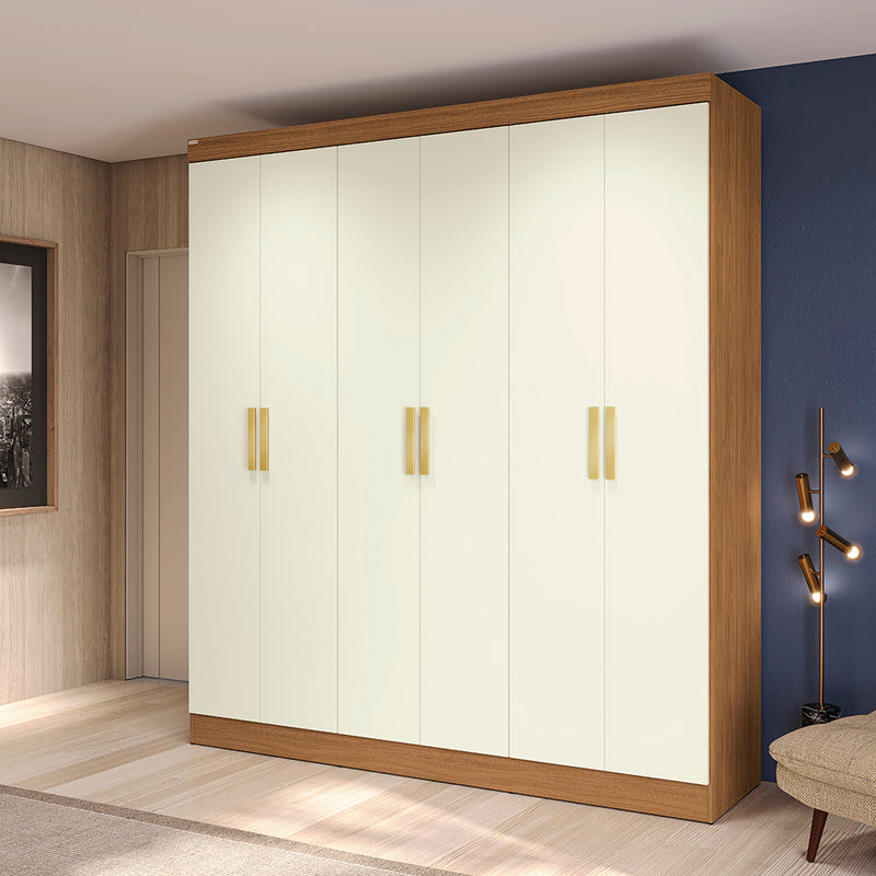 Closet Ropero Kappesberg 6 Puertas 180x200 Canela/Blanco