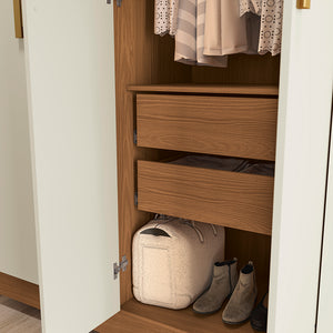Closet Ropero Kappesberg 6 Puertas 180x200 Canela/Blanco