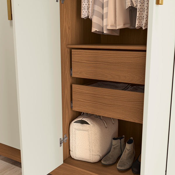 Closet Ropero Kappesberg 6 Puertas 180x200 Canela/Blanco