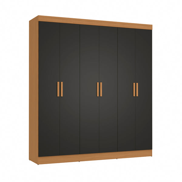 Closet Ropero Kappesberg 6 Puertas 180x200 Canela/Negro
