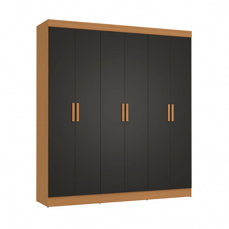 Closet Ropero Kappesberg 6 Puertas 180x200 Canela/Negro