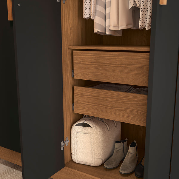 Closet Ropero Kappesberg 6 Puertas 180x200 Canela/Negro