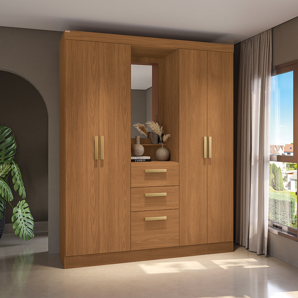 Closet Ropero Kappesberg 4 Puertas 160x200 Canela