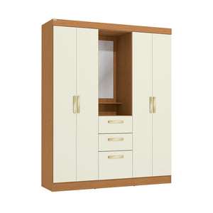 Closet Ropero Kappesberg 4 Puertas 160x200 Canela/Blanco