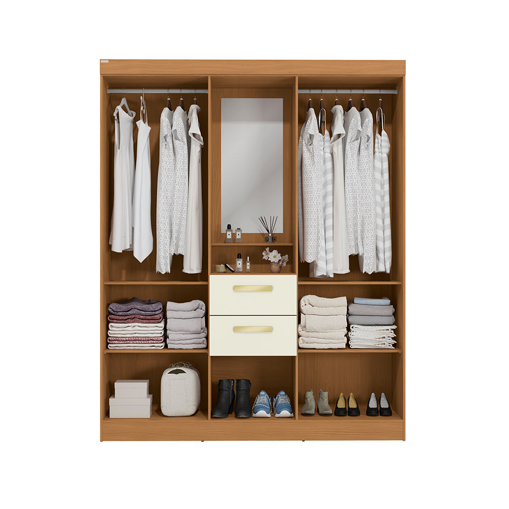 Closet Ropero Kappesberg 4 Puertas 160x200 Canela/Blanco
