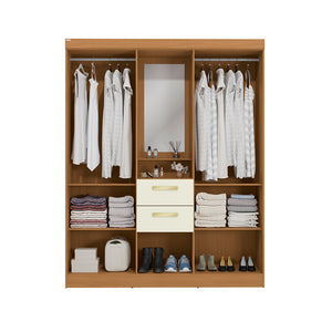 Closet Ropero Kappesberg 4 Puertas 160x200 Canela/Blanco